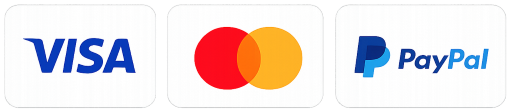 Accepted payment methods: Visa, Mastercard and PayPal