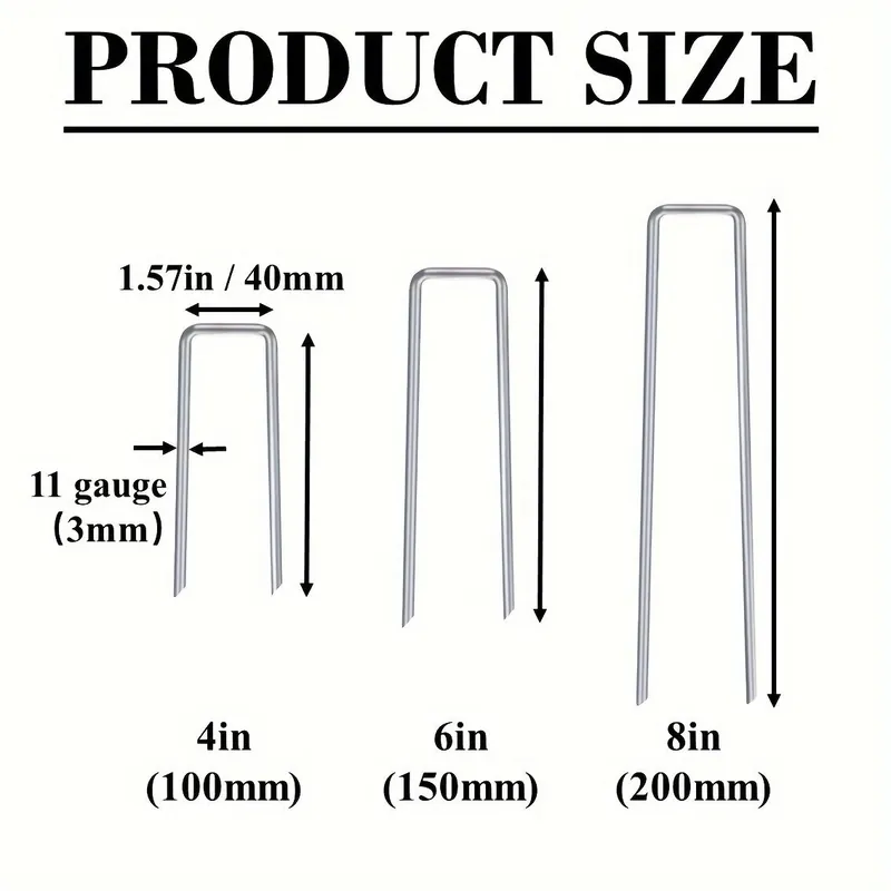 U-muotoiset tolpat, 100 kpl, 3,99 cm × 20,32 cm (100 vnt.) Viikonlopputarjous