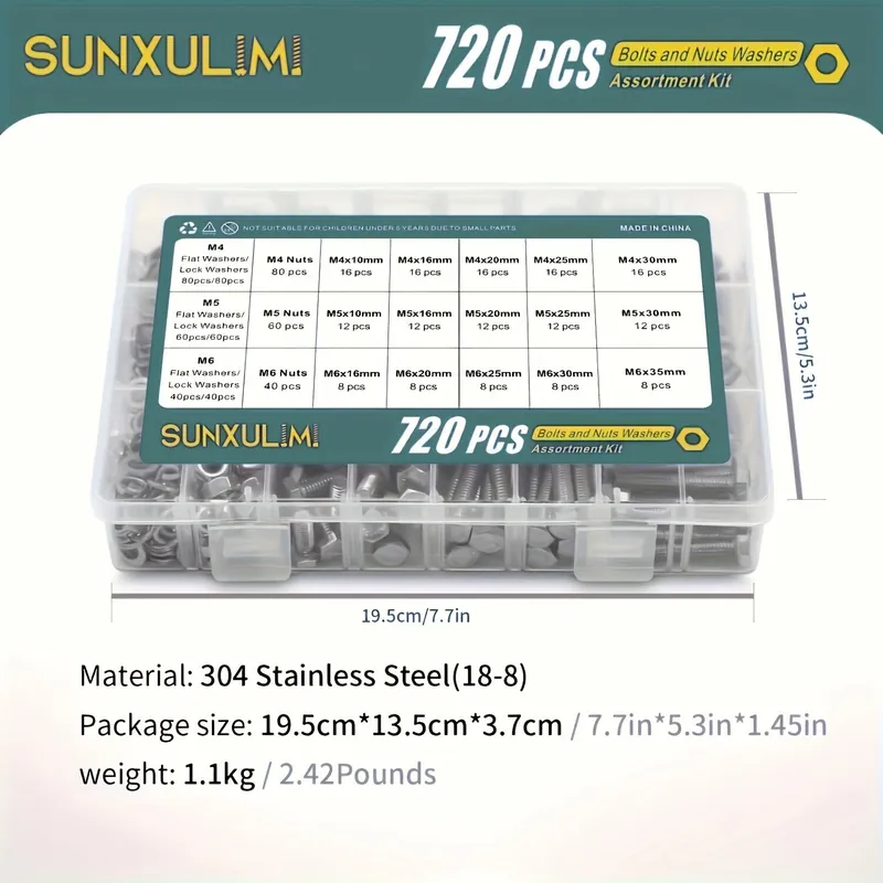 Tilaa Nyt Ruuvi- ja muttipakkaus, M4, M5, M6 (1640 PCS)