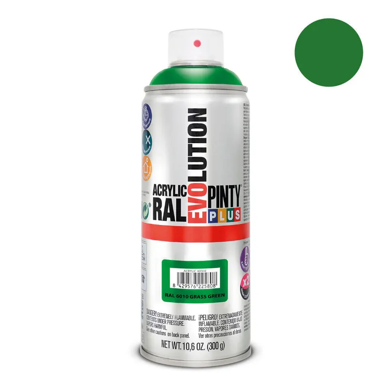 Flash-Tarjous Aerosoli akryylimaali vihreä RAL 6010 PintyPlus Evolution 400ml