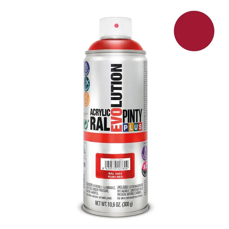 Aerosoliakryylimaali Punainen RAL 3003 PintyPlus Evolution 400ml Bestseller