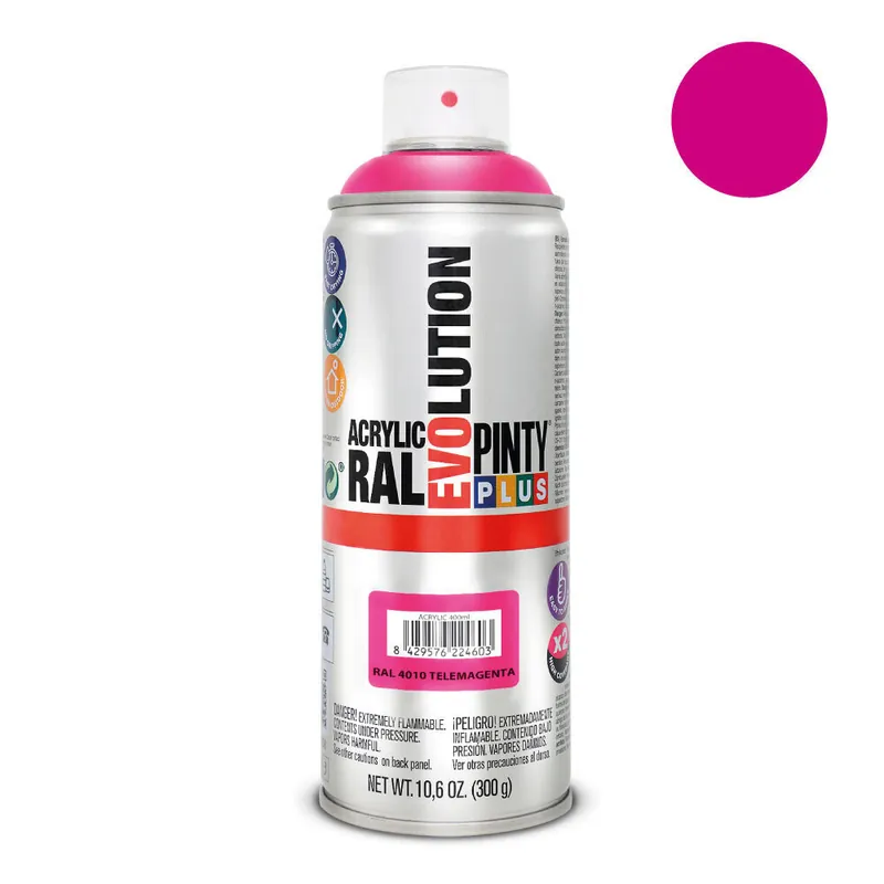 Aerosoliakryylimaali vaaleanpunainen RAL 4010 PintyPlus Evolution 400ml Halpa Hinta