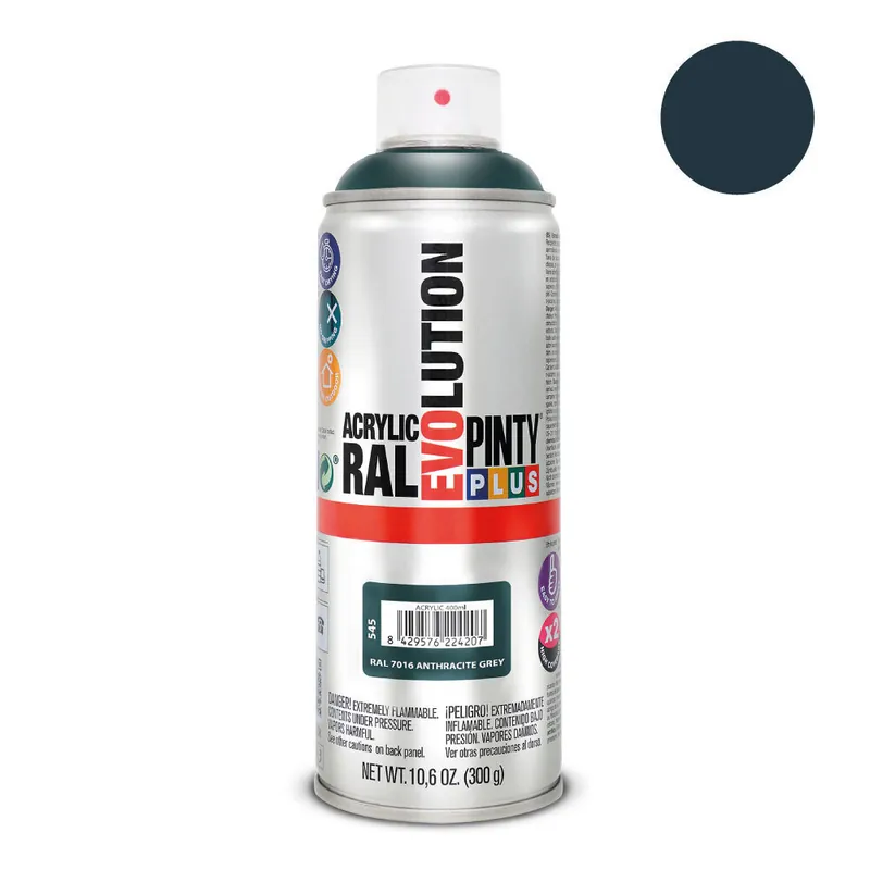 Älä Missaa Akryyli spraymaali - Pinty - BBE 400ml - Harmaa RAL 7016 - Erittäin nopeasti kuivuva - Sisä/ulko