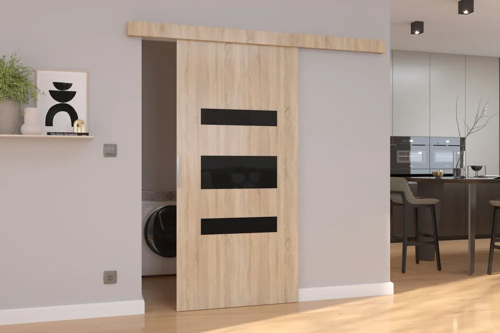 Viikonlopputarjous Liukuvat ovet syvennykseen ADRK Furniture Desio 106, ruskeat
