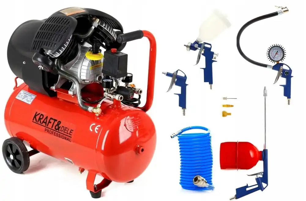 Tilaa Heti Kompressori 50L+tarvikesarja, 2 päätä, 320l/min