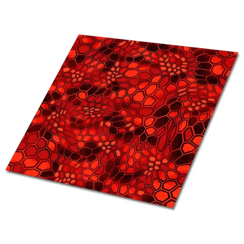 Alennettu Itsekiinnittyvät Decormat koristelaatat 30x30cm, 9 kpl, hexagons-naamiointi, 30x30 cm