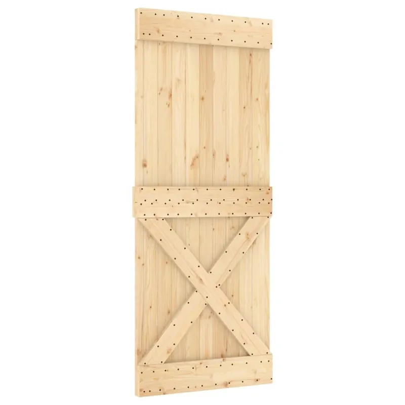 vidaXL Liukuovi asennustarvikkeineen 85x210 cm täysi mänty Erikoistarjous