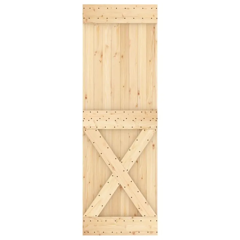 Alennettu Liukuovi asennustarvikkeineen 70x210 cm täysi mänty