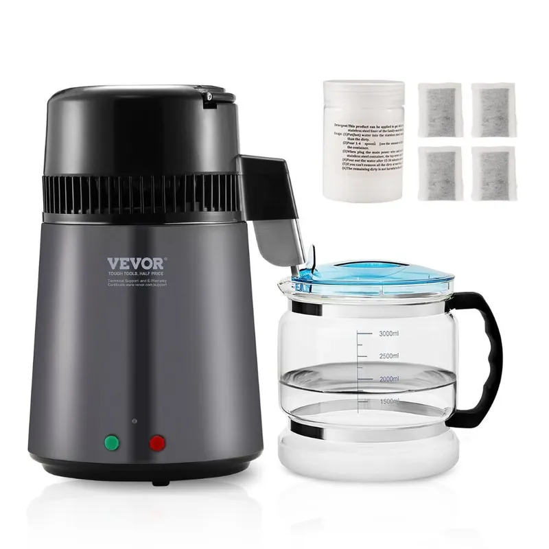 Älä Missaa Veden tislaaja Vevor, 750W, 1 L/h, 4L, harmaa