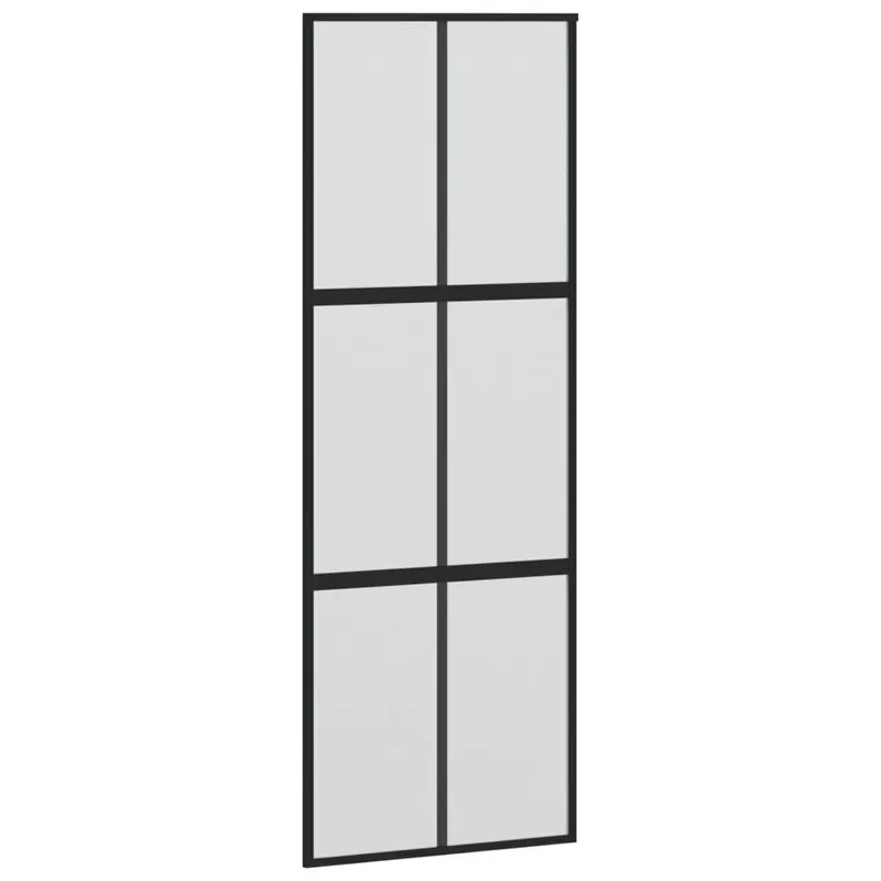 Ajankohtainen Liukuovi musta 76x205cm karkaistu lasi/alumiini 155207