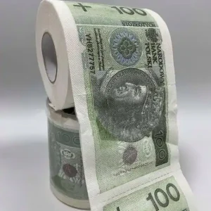 WC-paperi kiillottaa kultaa sata 100 zlotyn seteleitä kestävä lahja Pakollinen (Must-Have)