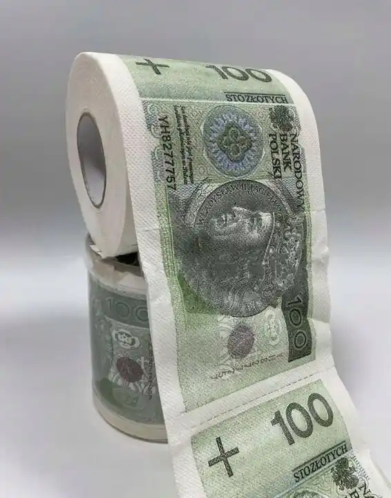 WC-paperi kiillottaa kultaa sata 100 zlotyn seteleitä kestävä lahja Pakollinen (Must-Have)