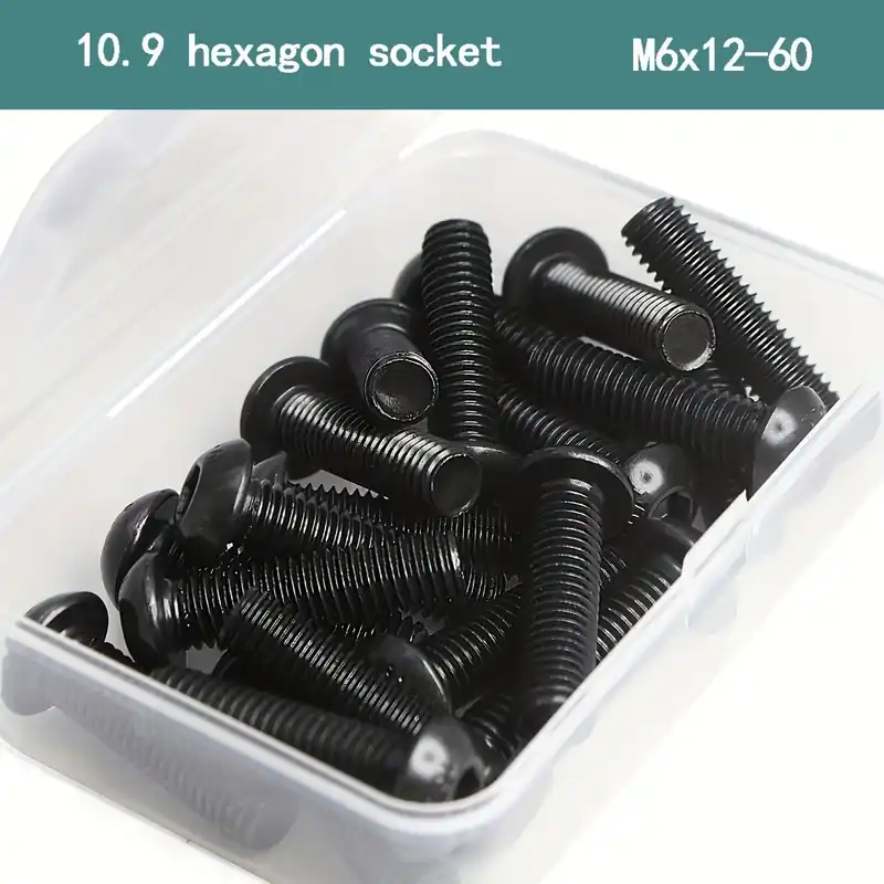 10.9 Lujuus Seosteräs M6 Kuppikanta Kuusiokoloruuvi Musta Oksidipinta, M6 X 25 mm (50 vnt.) Alennus