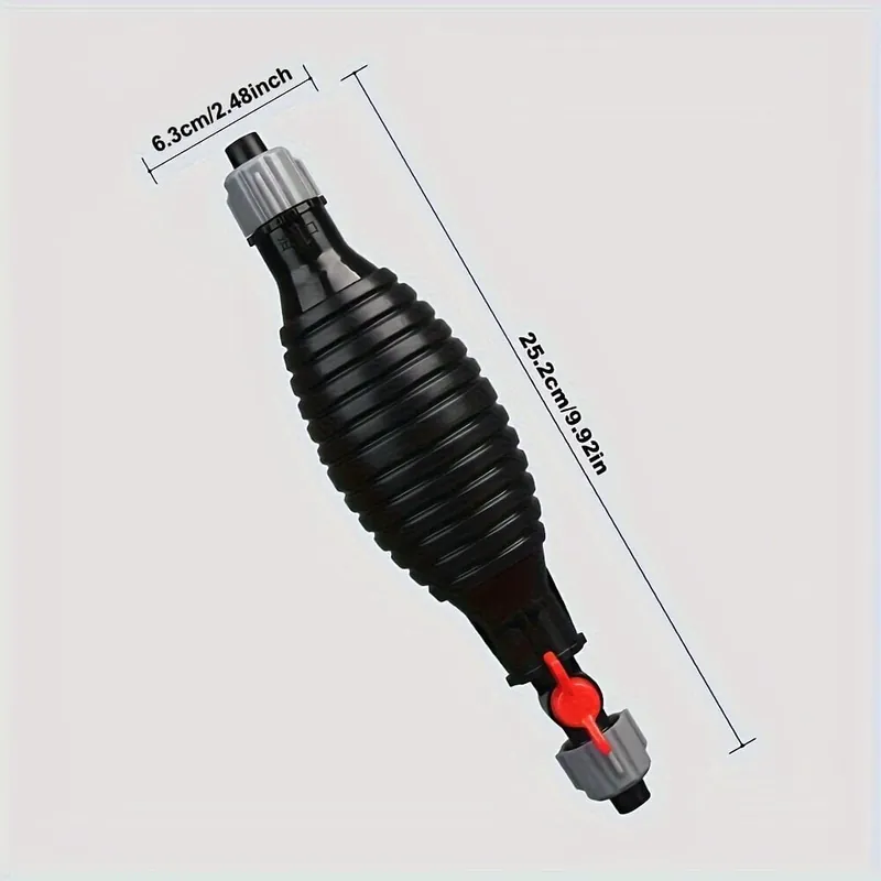 Erikoistarjous 200.0 cm käsikäyttöinen polttoaineensiirtopumppu sifonipumppu bensiinille, dieselille, vedelle, akvaarioon - PE-materiaali, yhteensopiva US ja EU kierteiden kanssa