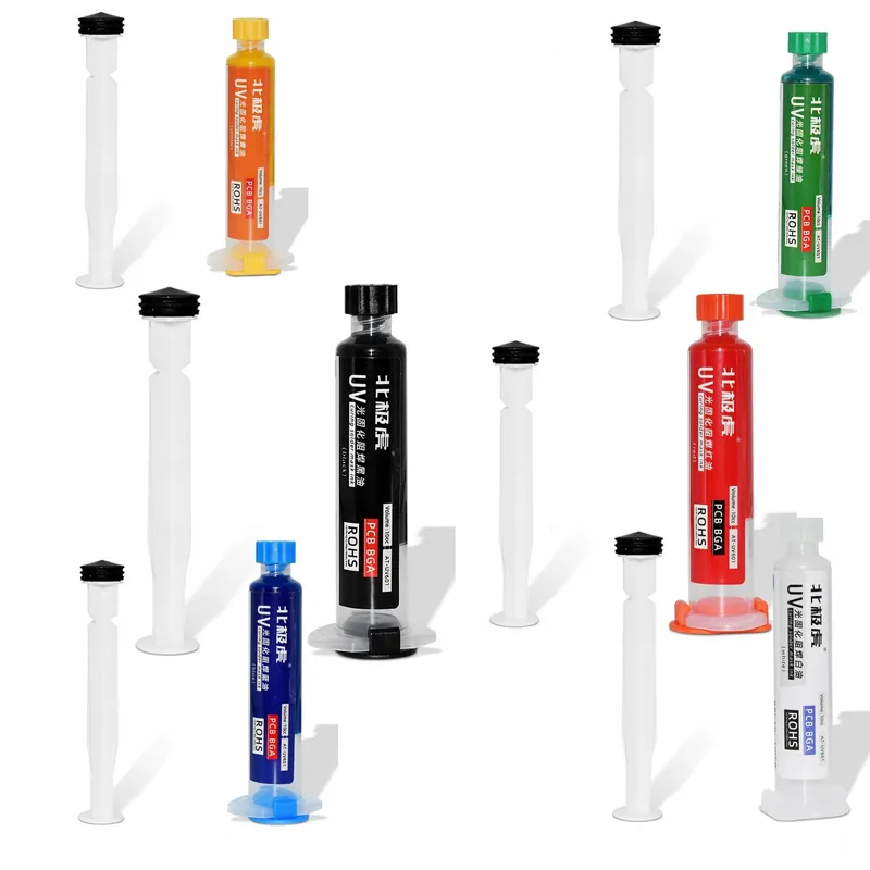 Soldermaski Zenthril 6x10ml – UV-kovettuva, Tarkka levitys, Setti ruiskulla Tukkuhinta