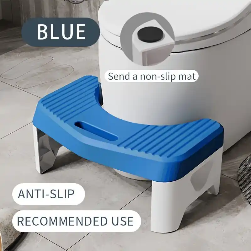 Alkuperäinen WC-jakkara Kotitalous Paksutettu WC Kyykky Aikuisten ja Vanhempien Jakkara., Mėlyna Ir Balta