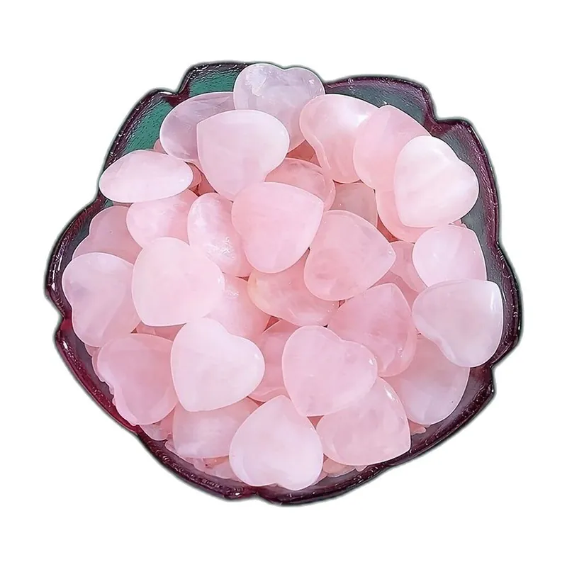 1/5/10/20/30/50/100pcs Paketit Luonnollinen Parantava Kristalli Ruusu Kivi Sydän Rakkaus Kaiverrettu Kämmen Huoli Kivi Chakra Reiki Tasapainotus, 50 vnt Alennus