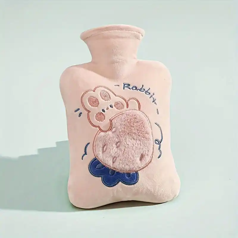 Erikoistarjous 1 kpl Veden Täyttämä Kuumavesipullo, Irrotettava Pestävä Pehmeä Päällinen, 026 Strawberry Rabbit-Pink-Seiko Siuvinėjimas