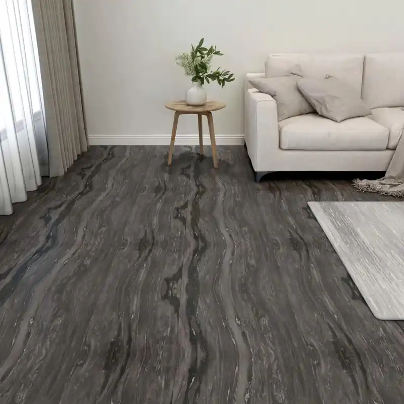 Suoraan Valmistajalta Itsekiinnittyvä lattialankku 55 kpl PVC 5,11 m² tummanharmaa