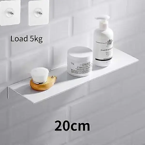 Uusi Kokoelma Kelluvat kylpytarvikkeet hyllyt ilman porausta seinihyllyjä kotona järjestäjän reunan säilytyskaapin kylpytarvikkeet wc wc_, 20cm-White 5kg Load