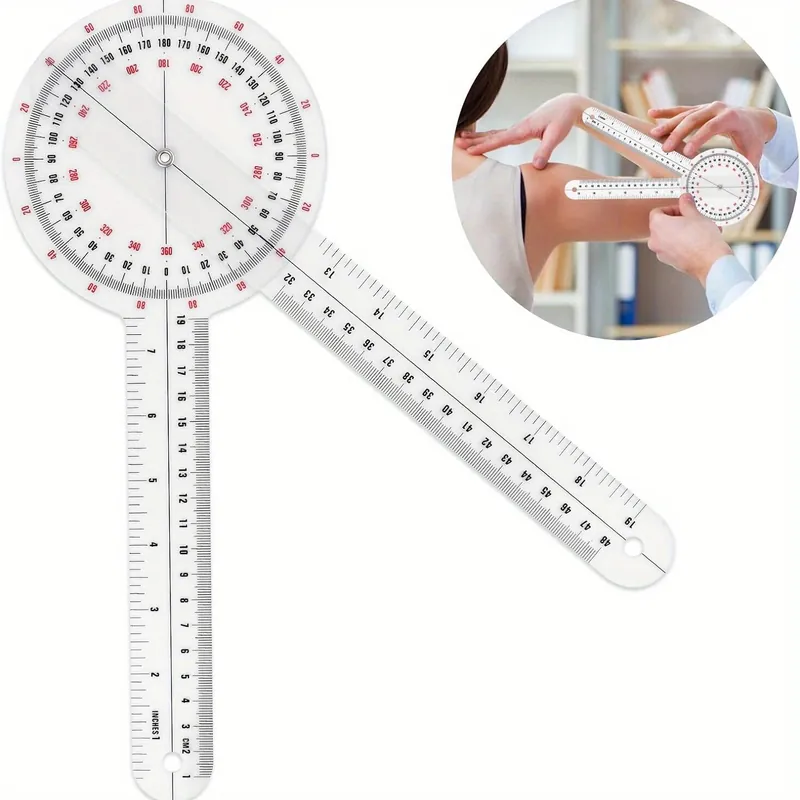 1 kpl 30,48 cm Goniometri Läpinäkyvä Ortopedinen Kulmaviivain Muovi. Suoraan Valmistajalta