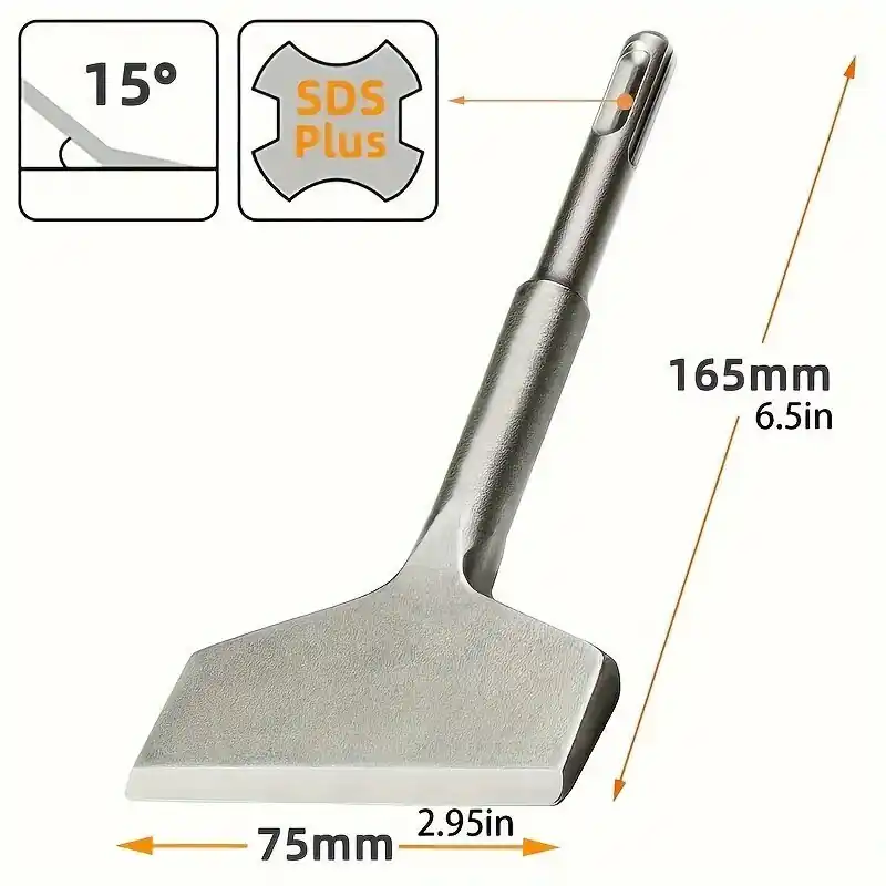 1 kpl 7,62 cm SDS Plus-taltanterä - 42CrMo Laatoille ja betonille talttaus., 75x165mm/3x6,5 Ajankohtainen