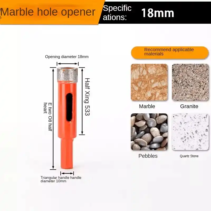 Viimeinen Mahdollisuus Marmori Graniitti Poratyökalu Kotisisustukseen Sinteroidulla Timanttiporanterällä., 18 mm