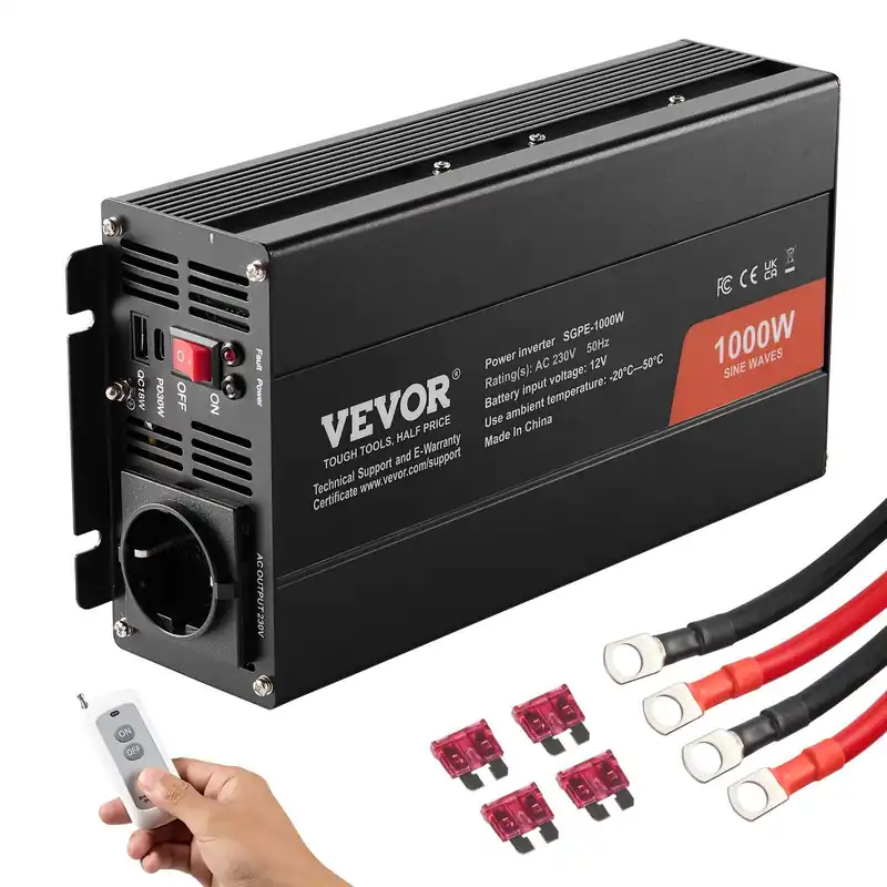12V puhdas siniaaltoinvertteri Vevor 1000W Ajankohtainen