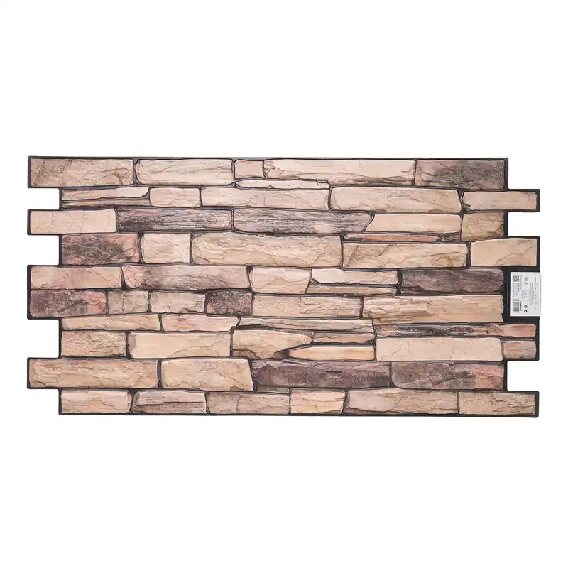Walldone 3D PVC seinäpaneeli Luonnollinen liuskekivitekstuuri - vedenkestävä sisustuspaneeli (498 x 980 mm), 5 kpl setti Vain Tänään