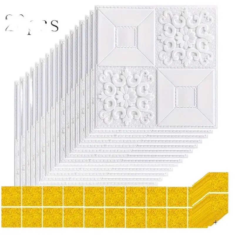 3D Kukka Itsekiinnittyvä Taustakuva Tarrasetti, baltas+auksinis lipdukas Osta Nyt