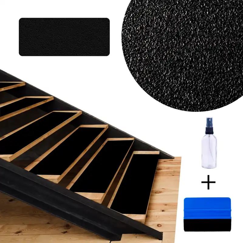 Paksu liukumaton itseliimautuva Pvc-askelsuoja portaisiin, musta, 25x50 cm Viikonlopputarjous