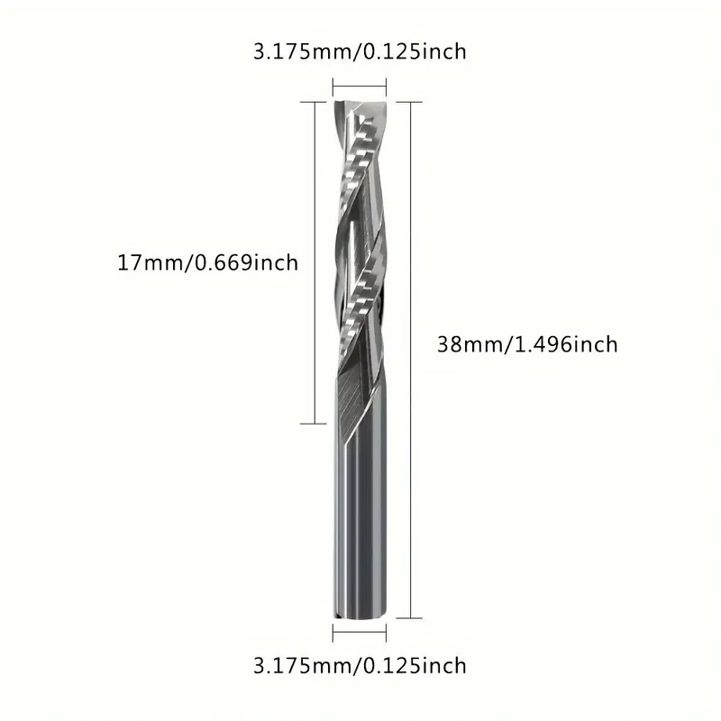 Kiinteä Karbidi Kaksiteräinen Kierrepossu Puuntyöstöön, 3,175 mm * 17 mm * 38 mm Löytö