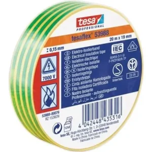 Uusi Kokoelma tesa Tesa 53988-00076-00 Eristysteippi tesa® Professional Keltainen, vihreä (L x S) 20 m x 19 mm 1 kpl