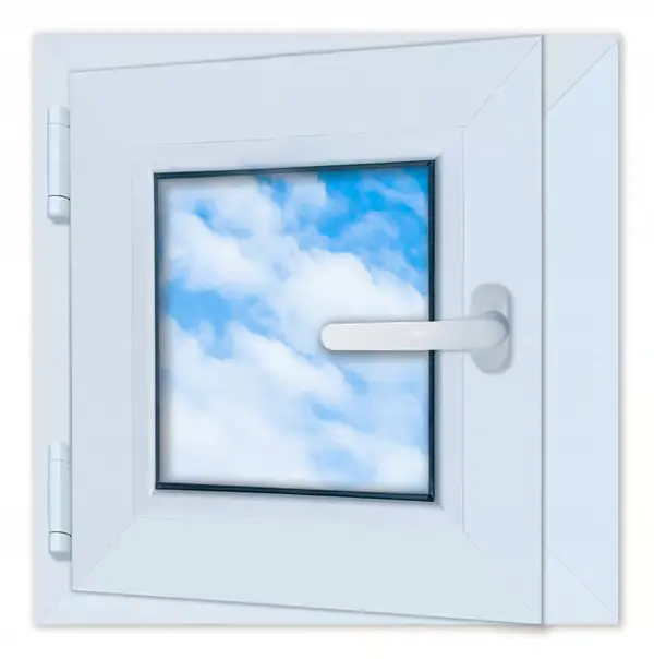 PVC-ikkuna STANDARD valkoinen 40x40 cm VASEN uusi 400x400 mm sivulle avautuva Nopea Toimitus