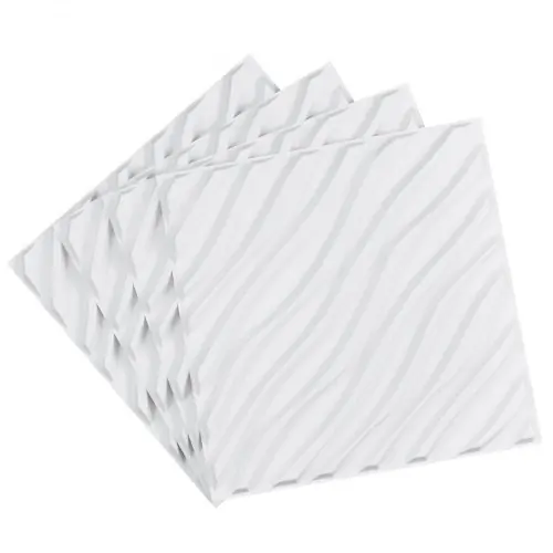 3D seinäpaneelit, 50x50x2 cm, valkoinen, PVC Poisto
