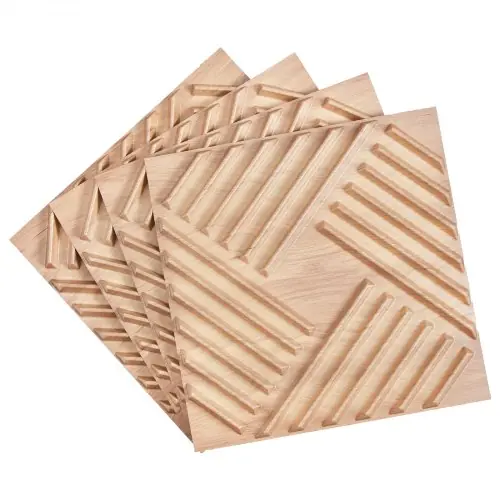 3D-seinäpaneelit, 12 kpl 50x50x2,6 cm, vaalea puu, PVC Rajoitettu Tarjous