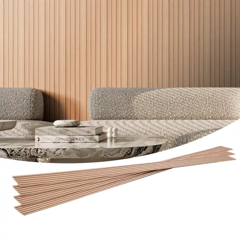 Akustiset puupaneelit 8 kpl, 96 x 6 tuuman WPC, moderni seinäverhoilu tuhkavärisellä puulla, sisustustuote Pakollinen (Must-Have)