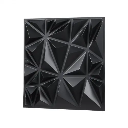 3D seinäpaneelit, 33 kpl 30x30x2,5 cm matta musta, PVC Alkuperäinen