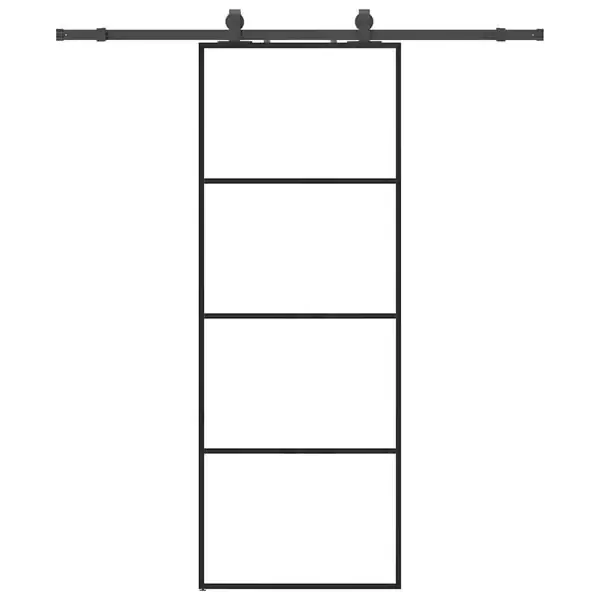 Viimeinen Mahdollisuus vidaXL Liukuovi asennustarvikkeilla musta 76x205 cm ESG lasi