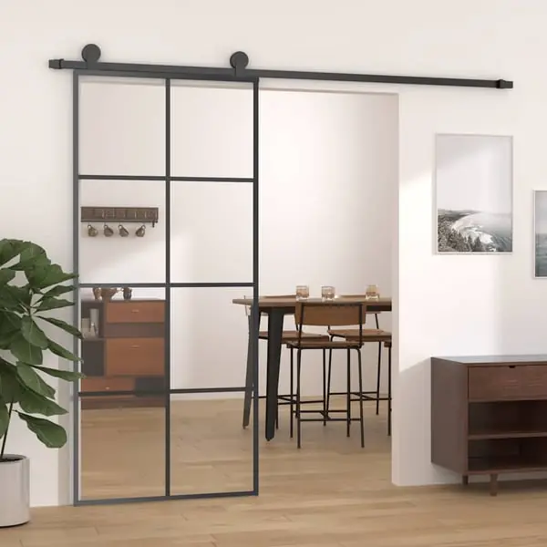 Eniten Myyty vidaXL Liukuovi musta 90x205 cm ESG-lasi ja alumiini