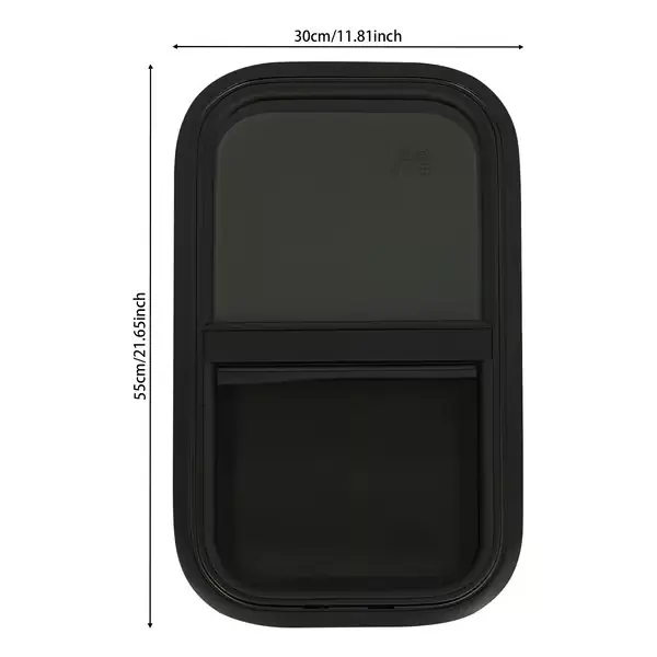 Asuntoauto matkailuvaunu - Pystysuuntainen liukuikkuna 30x55 cm - Sisäinen hyttysverkko - Karkaistu lasi - Alumiiniseoskehys Edullinen Hinta