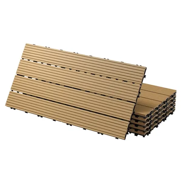 ECD Germany WPC-terassilaatat 60x30 cm 11er säästöt asetettu 2m² n puun teakille etsimään puutarhan parvekelattia viemäröinti- ja Pikatoimitus