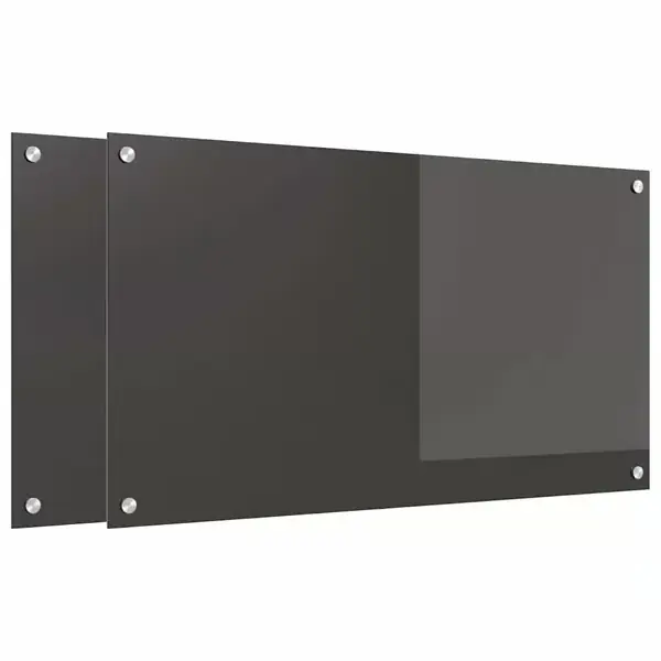 Tarjous vidaXL Keittiön taustalevy 2 kpl Tummanharmaa 90 x 50 cm karkaistu lasi