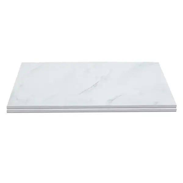 Vinyylilattia - PVC Itsekiinnittyvät Lattialaatat - 24 Kpl - 60x30 cm - Kivikuosi - Vedenpitävä - Keittiöön & Kylpyhuoneeseen - Valkoinen Uusi Malli