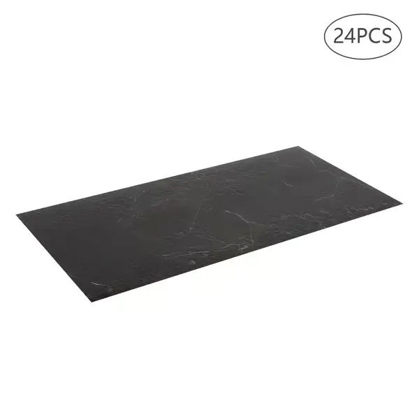 Lattialaatta tarrat - Itsekiinnittyvät PVC lattialaatat - 24 kpl - Kivikuosi - 60x30 cm - Sisäkäyttöön - Musta Ajankohtainen
