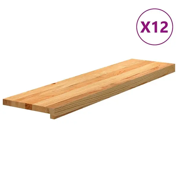 vidaXL Askelmat 12 kpl vaaleanruskea 100x30x2 cm täysi tammi Viimeinen Mahdollisuus