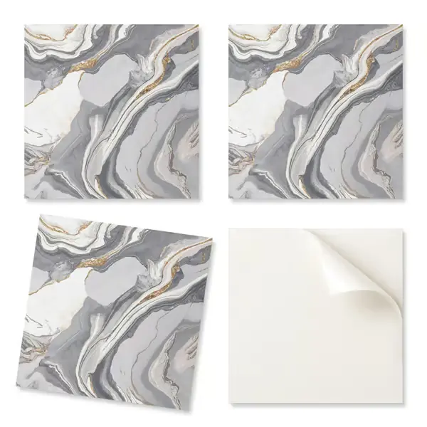 Vinyylilaattasetti keittiöön ja olohuoneeseen, jossa on aihe - abstraktit aallot ja suonet 20x20x20 cm Vain Rajoitetun Ajan