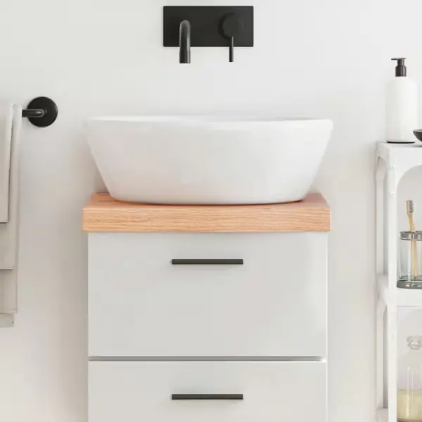 vidaXL Kylpyhuoneen työtaso vaaleanruskea 40x30x(2-6) cm massiivipuu Uusi Kokoelma
