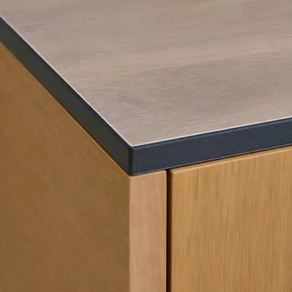 HPL-taso 90 cm pesualtaan kaapille 90x47 cm Castello Oak rei‘illä Viimeinen Mahdollisuus