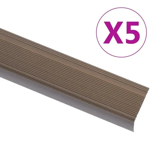 Poisto vidaXL Portaikon suojukset L-muotoiset 5 kpl alumiini 90 cm ruskea